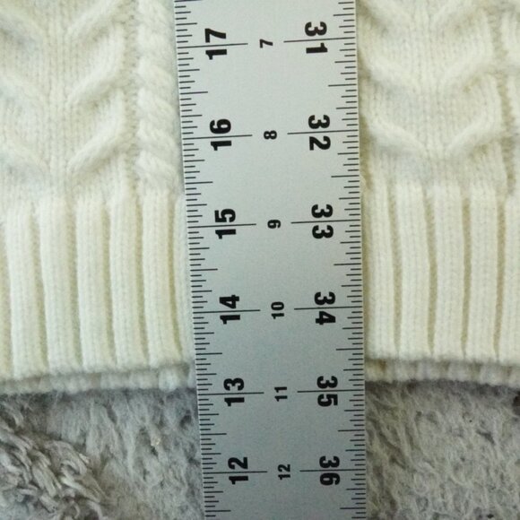 Eliza J Knit Sweater Dress Womens Large White Bell Sleeve Nordic Scandinavian - Picture 10 of 13